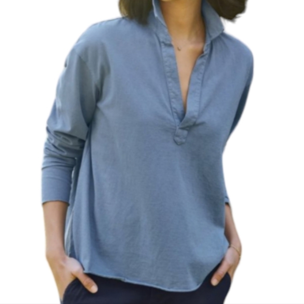 Frank & Eileen Patrick Popover V-Neck Henley Women's Size S